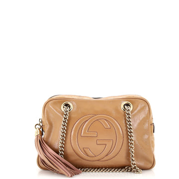 Gucci Soho Chain Zip Shoulder Bag Patent Small