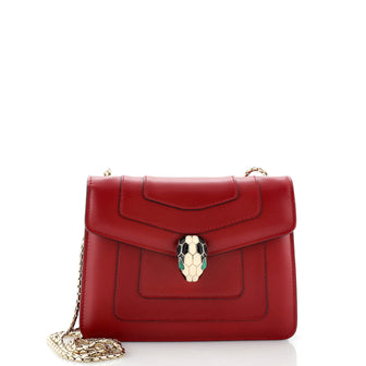 Bvlgari Serpenti Forever Square Shoulder Bag Leather Small