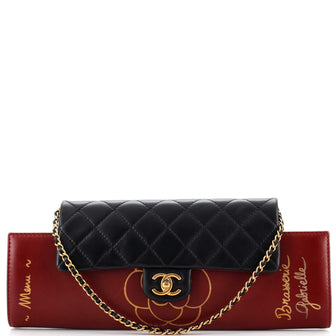 Chanel Brasserie Gabrielle Menu Flap Clutch Quilted Calfskin
