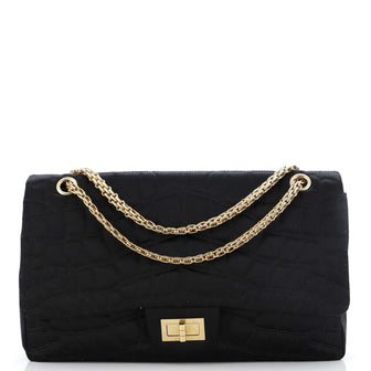 Chanel Reissue 2.55 Flap Bag Crocodile Quilted Satin 227