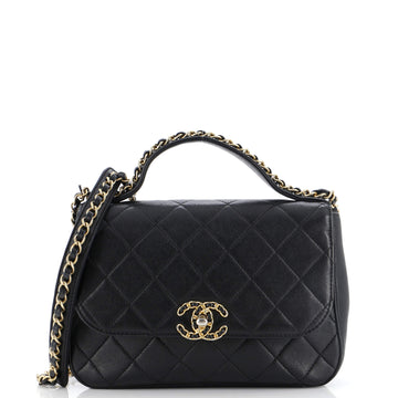 Chanel Chain Infinity Top Handle Bag Quilted Lambskin Small
