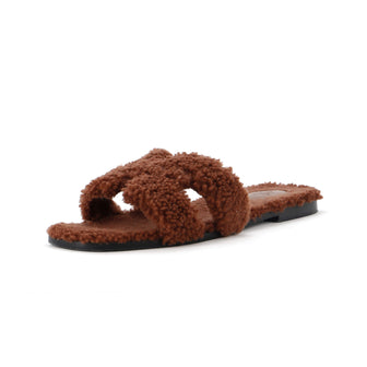 Hermes Women's Oran Sandals Shearling