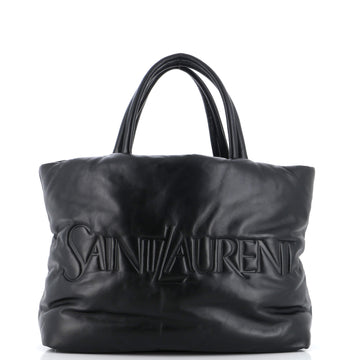 Saint Laurent Debossed Logo Tote Padded Leather