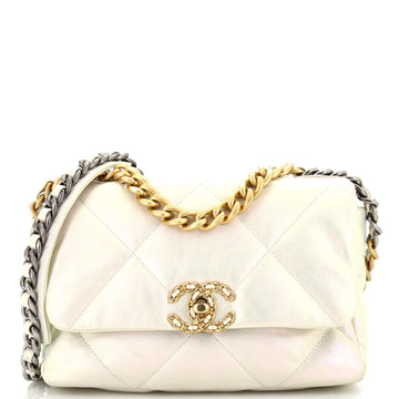 Chanel 19 Flap Bag Quilted Iridescent Calfskin Medium