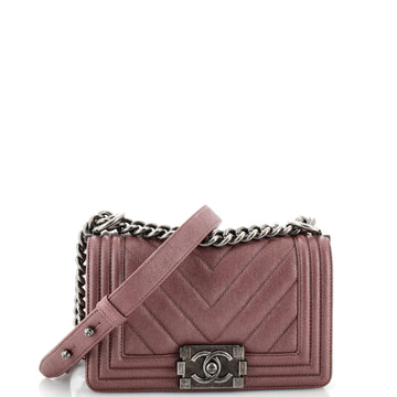 Chanel Boy Flap Bag Chevron Caviar Small