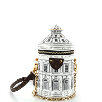 Louis Vuitton Cannes Vase Handbag Limited Edition Fornasetti Architettura Print Leather and Monogram Canvas