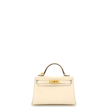 Hermes Kelly Mini II Bag Light Epsom with Gold Hardware 20