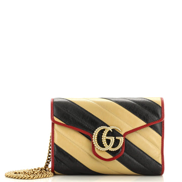 Gucci GG Marmont Chain Wallet Diagonal Quilted Leather Mini