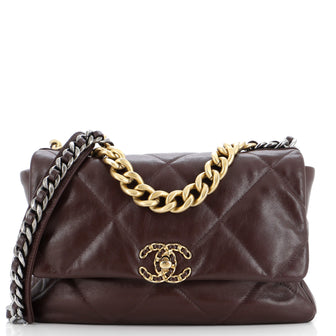 Chanel 19 Flap Bag Quilted Leather Large