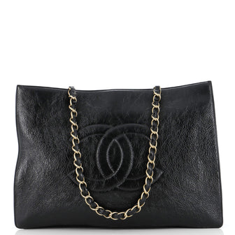 Chanel Timeless CC Chain Shopping Tote Shiny Aged Calfskin Large