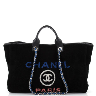 Chanel Deauville Tote Shearling Large