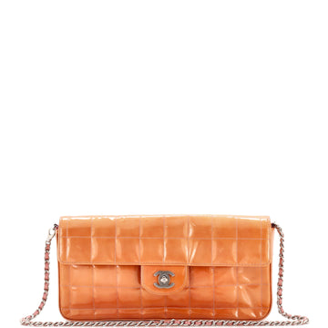Chanel Chocolate Bar Flap Bag Quilted Patent East West