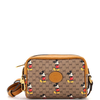 Gucci Disney Mickey Mouse Shoulder Bag Printed Mini GG Coated Canvas Mini