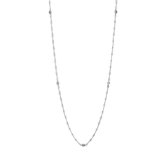 Roberto Coin Diamonds By The Inch 7 Station Dog Bone Necklace 18K White Gold with Diamonds