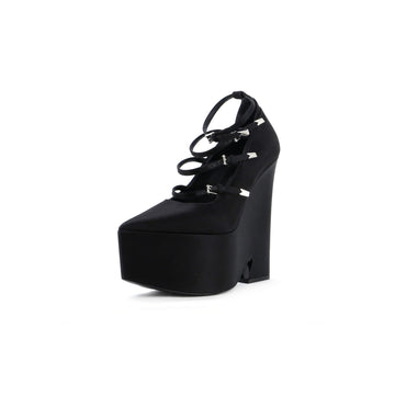 Versace Women's Tempest Pointed Platform Pumps Satin
