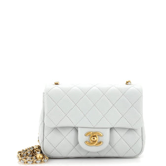 Chanel Pearl Crush Square Flap Bag Quilted Lambskin Mini
