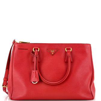 Prada Double Zip Lux Tote Saffiano Leather Medium