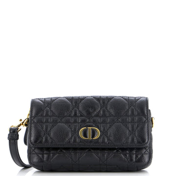 Christian Dior Caro Double Pouch Crossbody Bag Cannage Quilt Calfskin