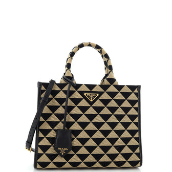 Prada Symbole Shopper Tote Jacquard Small