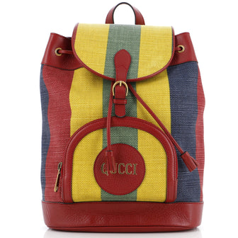 Gucci Baiadera Backpack Striped Canvas