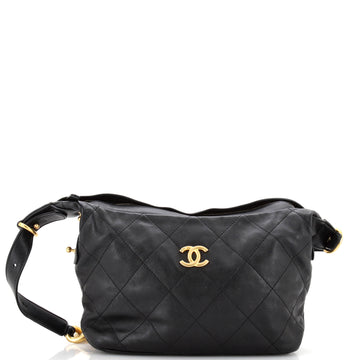 Chanel Daily Belted Chain Handle Hobo Quilted Calfskin Small