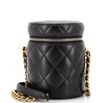 Chanel Side Note Vanity Case Quilted Lambskin Small