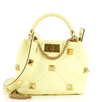 Valentino Garavani Roman Stud Top Handle Bag Quilted Leather Small