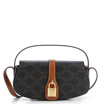 Celine Tabou Clutch with Strap Triomphe Coated Canvas