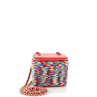 Chanel Classic Vanity Case with Chain Multicolor Embroidered Thread Mini