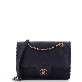 Chanel Happy Stitch Flap Bag Quilted Velvet Calfskin Small