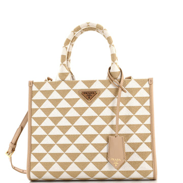 Prada Symbole Shopper Tote Jacquard Small