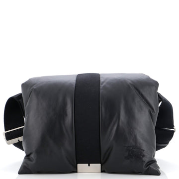 Burberry Pillow Messenger Bag Embroidered Padded Leather