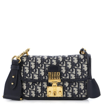 Christian Dior Dioraddict Flap Bag with Strap Oblique Canvas Small