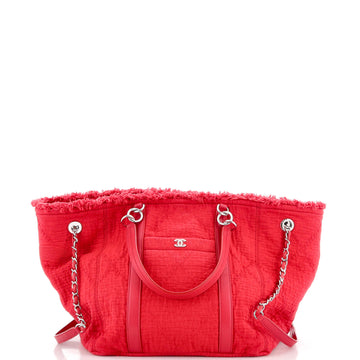 Chanel Double Face Deauville Tote Fringe Quilted Canvas Small