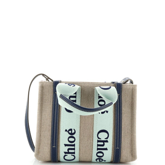 Chloe Woody Tote Canvas with Leather Small