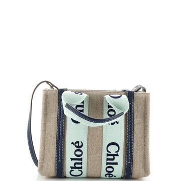 Chloe Woody Tote Canvas with Leather Small