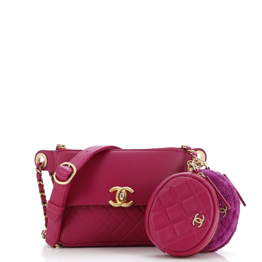 Chanel Multi Pouching Flap Waist Bag with Coin Purse Quilted