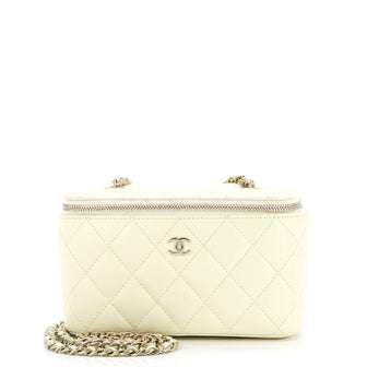 Chanel Classic Vanity Case with Chain Quilted Caviar Small