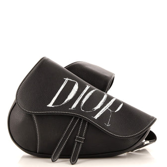 Christian Dior Shawn Stussy Saddle Crossbody Bag Printed Leather