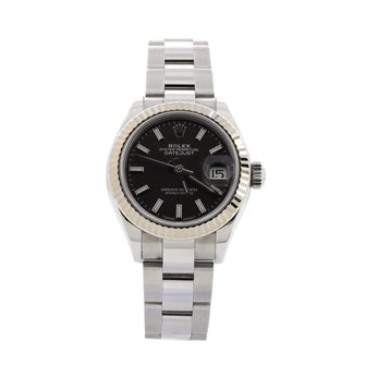 Rolex Oyster Perpetual Datejust Dark Grey Automatic Watch Stainless Steel and White Gold 28