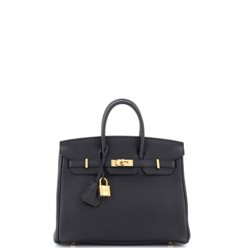 Hermes Birkin Handbag Black Togo with Rose Gold Hardware 25
