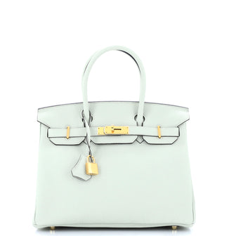 Hermes Birkin Handbag Grey Togo with Gold Hardware 30