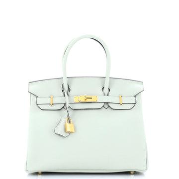 Hermes Birkin Handbag Grey Togo with Gold Hardware 30