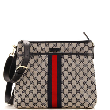 Gucci Front Pocket Web Messenger GG Canvas Small