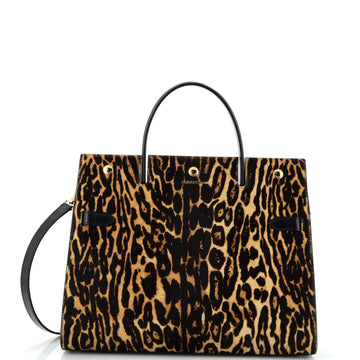 Burberry Title Top Handle Bag Printed Calf Hair Medium