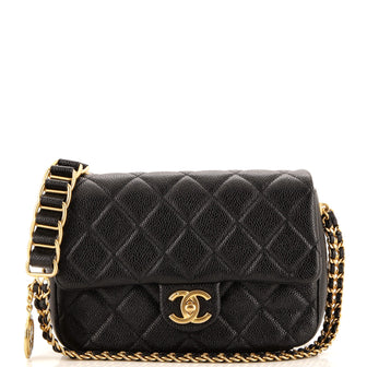 Chanel Chain Soul Flap Bag Quilted Caviar Small