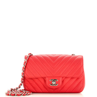 Chanel Classic Single Flap Bag Chevron Caviar Mini