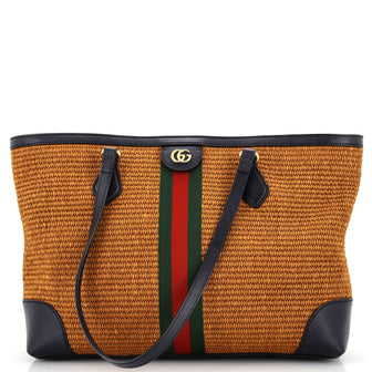 Gucci Ophidia Shopping Tote Straw Medium