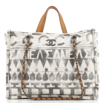 Chanel Iliad Shopping Tote Printed Canvas Medium