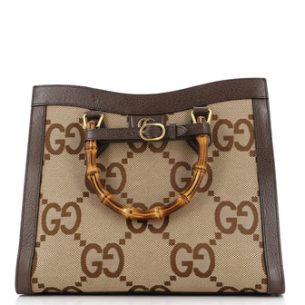 Gucci Diana NM Bamboo Handle Tote Jumbo GG Canvas Medium